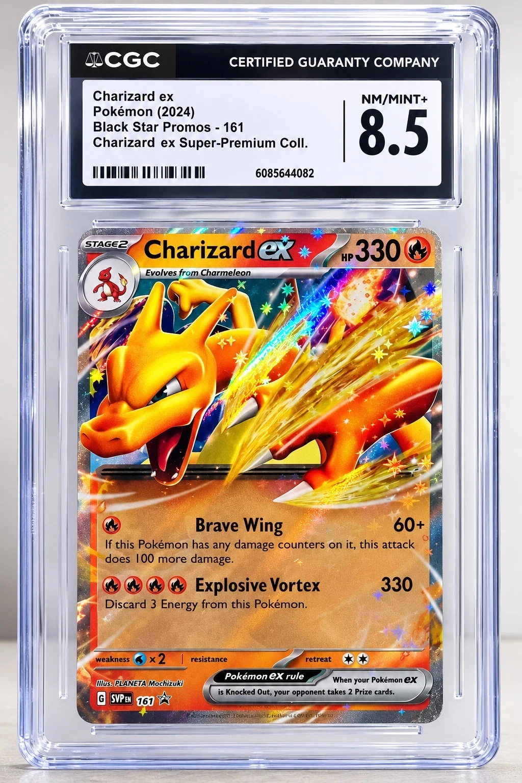 Carta Charizard ex SVP 161 Graduada CGC 8.5 Nm/Mint+ | Black Star Promo